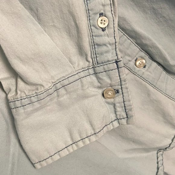 Aéropostale Light Wash Jean Button Down Long Sleeve ~ Size Large - Picture 4 of 6